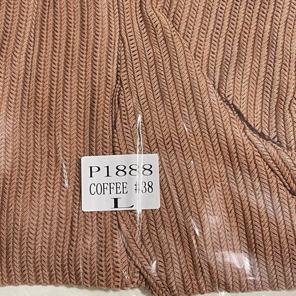 Side Fringe Knit Flare Leg Pants Size L Caramel Brown Sheer Cowgirl Costume NWT - Picture 14 of 15